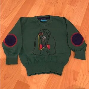 Andy & Evan green sweater size 3T Dog design